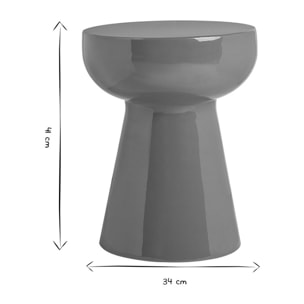 Table d'appoint ronde en métal émaillé vert kaki D34 cm MOGOU