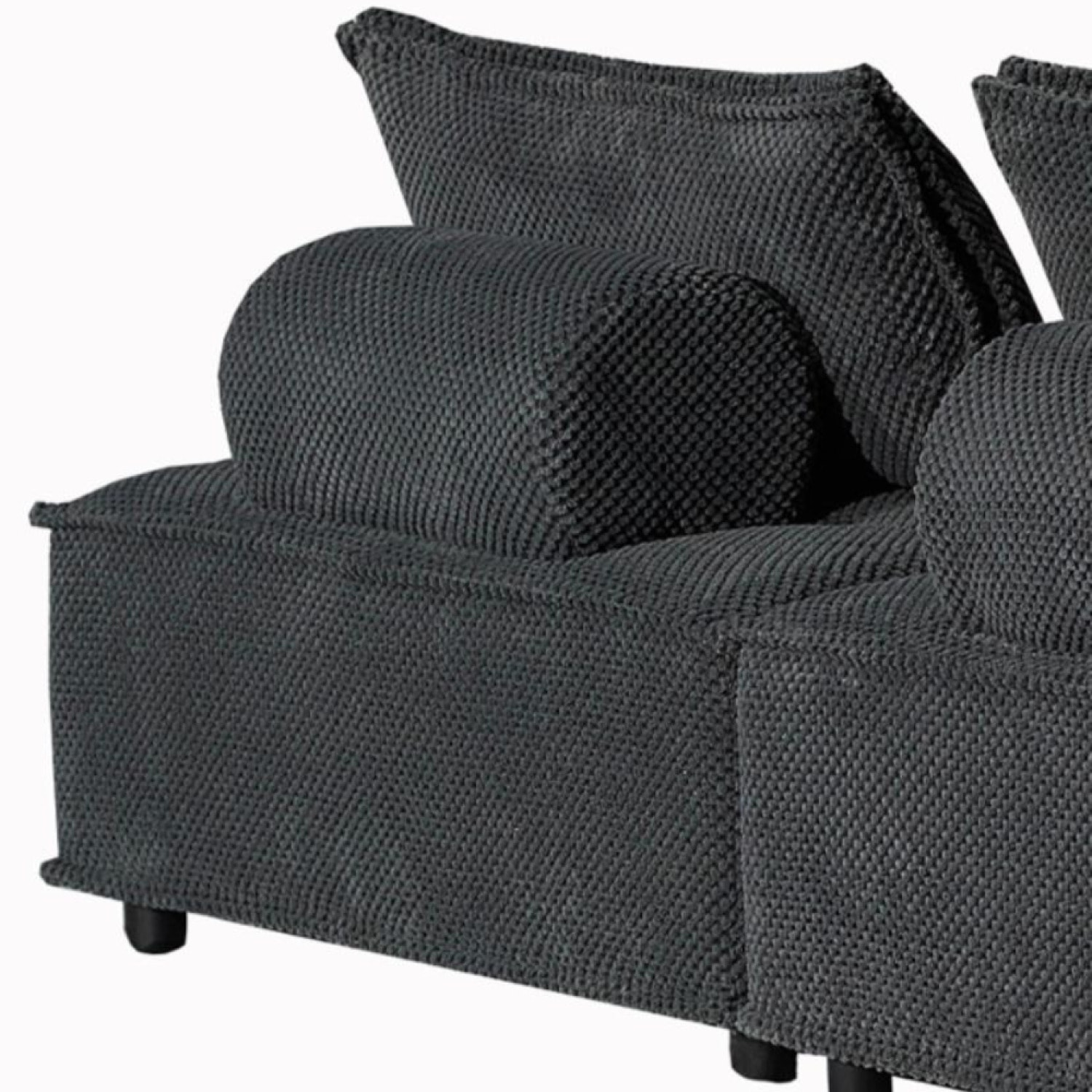 ALEXANDRIE Canapé d'angle 4 places gris foncé