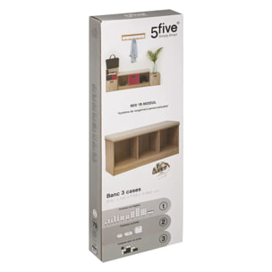 Banc 3 cases Effet chêne naturel Mix N' Modul