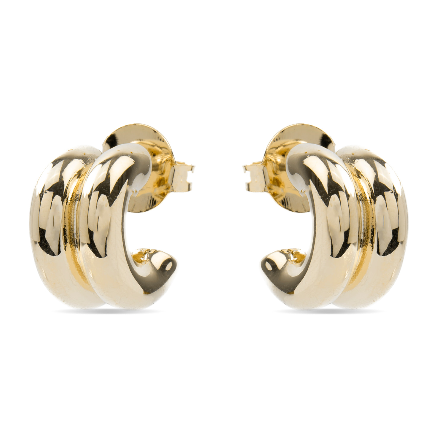 Pendientes de 16mm de diámetro acabado oro 18K