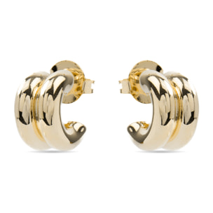 Pendientes de 16mm de diámetro acabado oro 18K