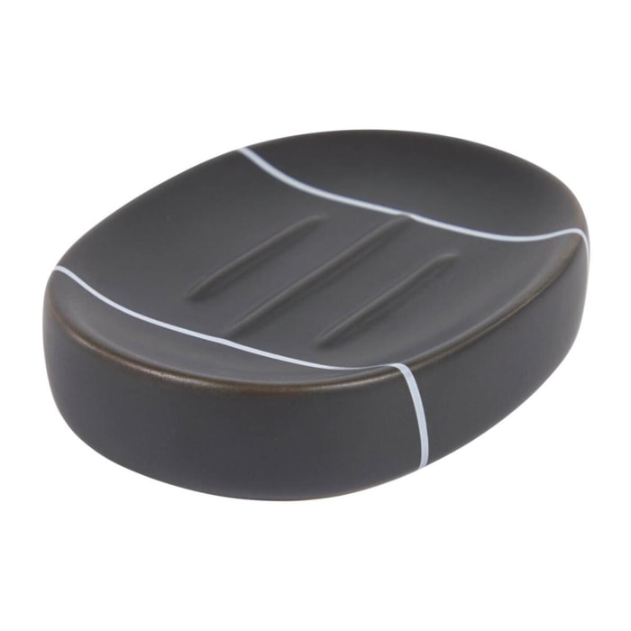 Porte-savon Cerisa en céramique noir avec détail blancLa Forma -