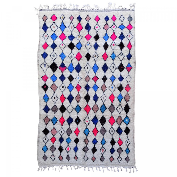 Authentique tapis berbère fait à la main en laine motif ethnic GILU