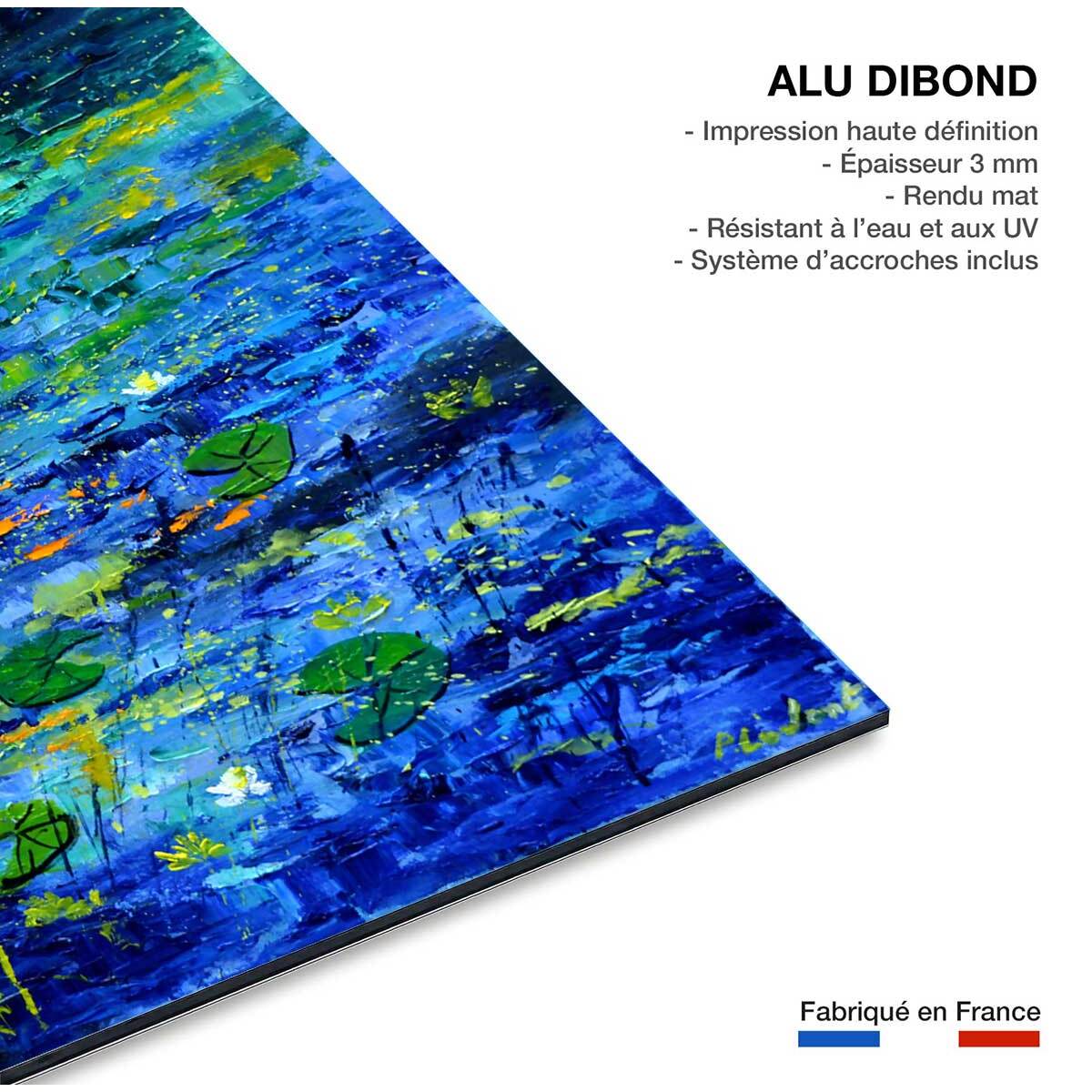 Tableau paysage nenuphars et nymphéas Tableau alu Dibond