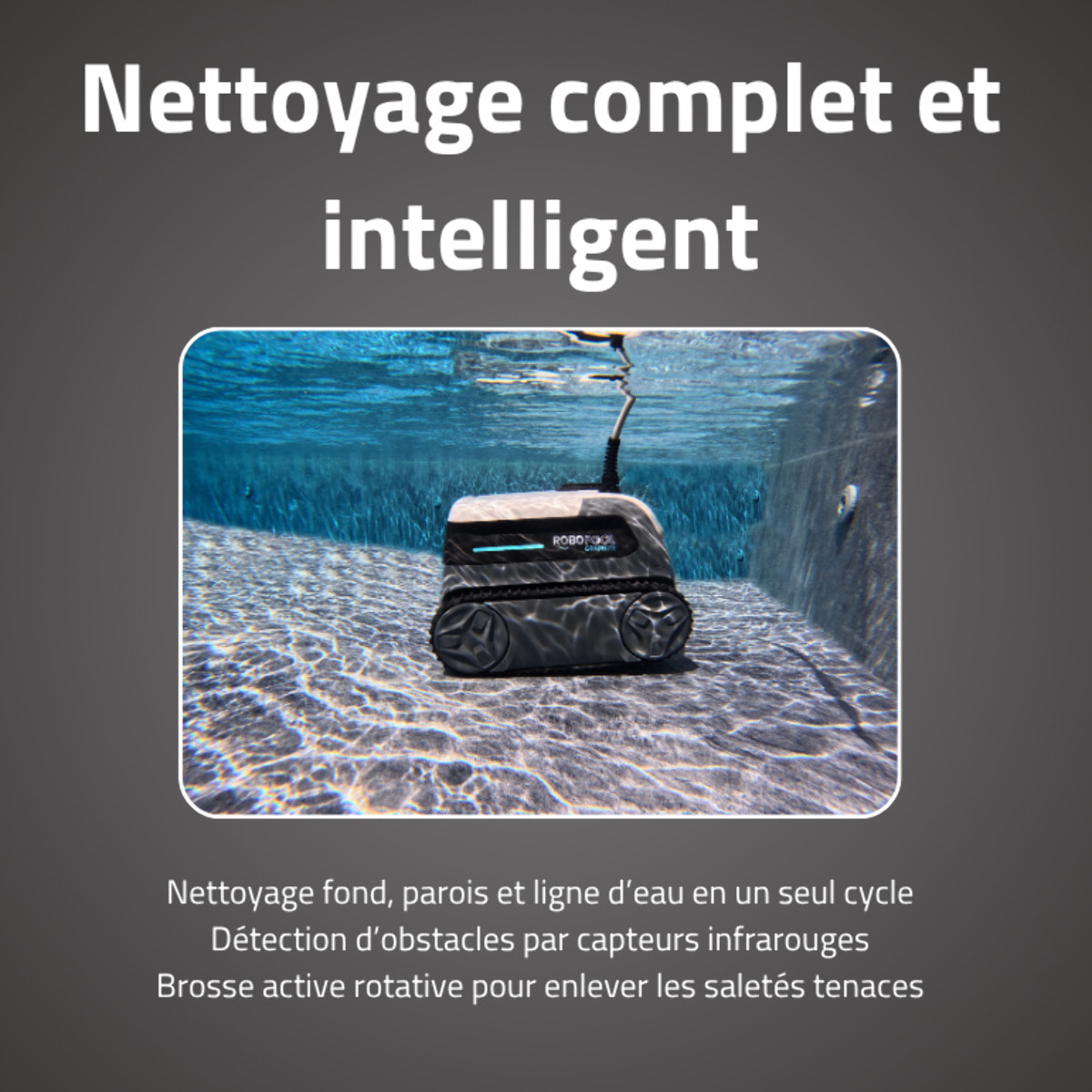 Bestway Robot piscine Graphite nettoyage fond et parois 32 m² max