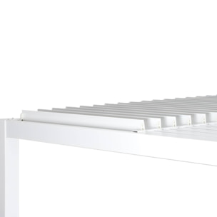 Pergola bioclimatique blanche. aluminium et acier. 3x4m. lames orientables