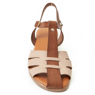 Sandalia de tacón - Beige - Altura: 3 cm