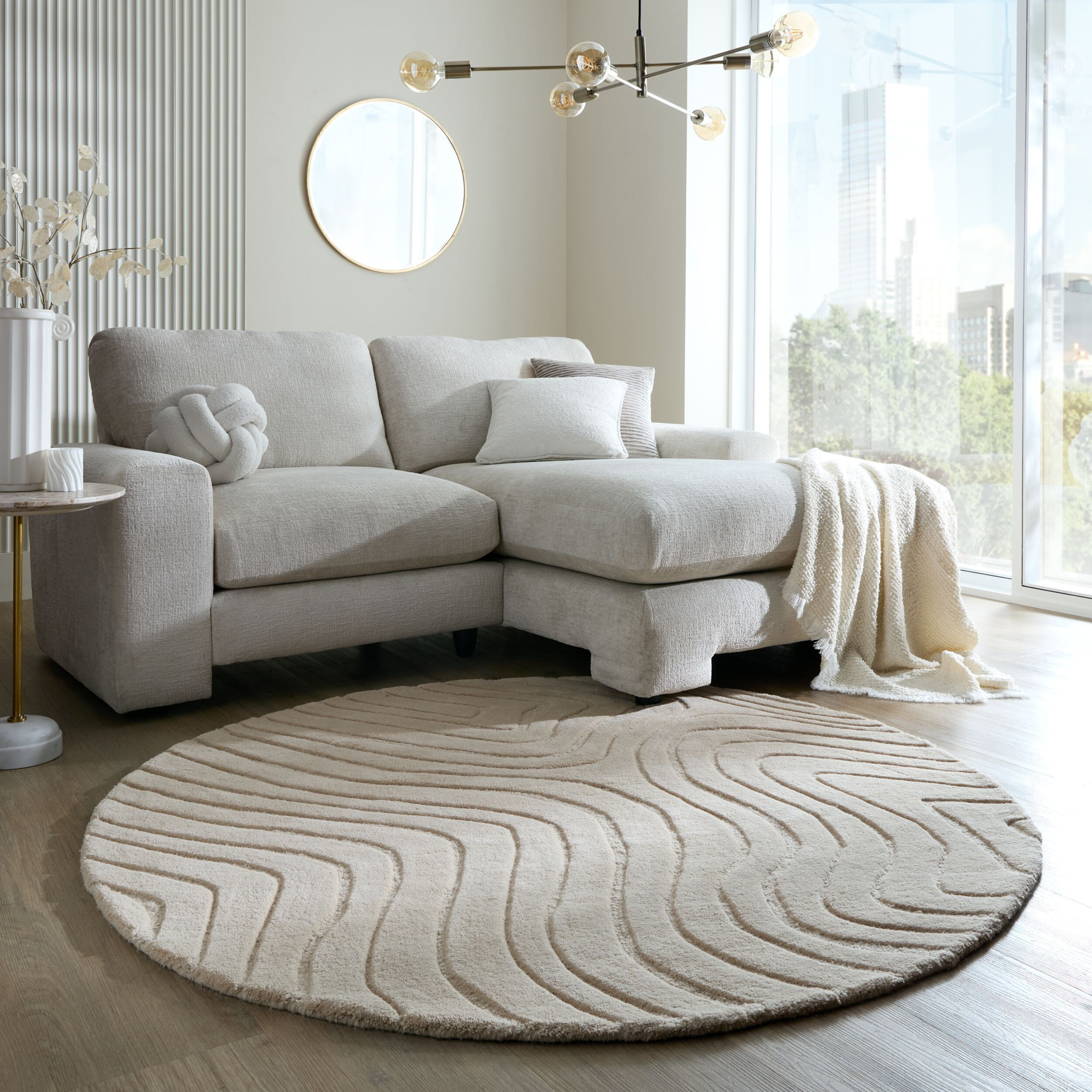 Tapis en laine rond MESMERISE