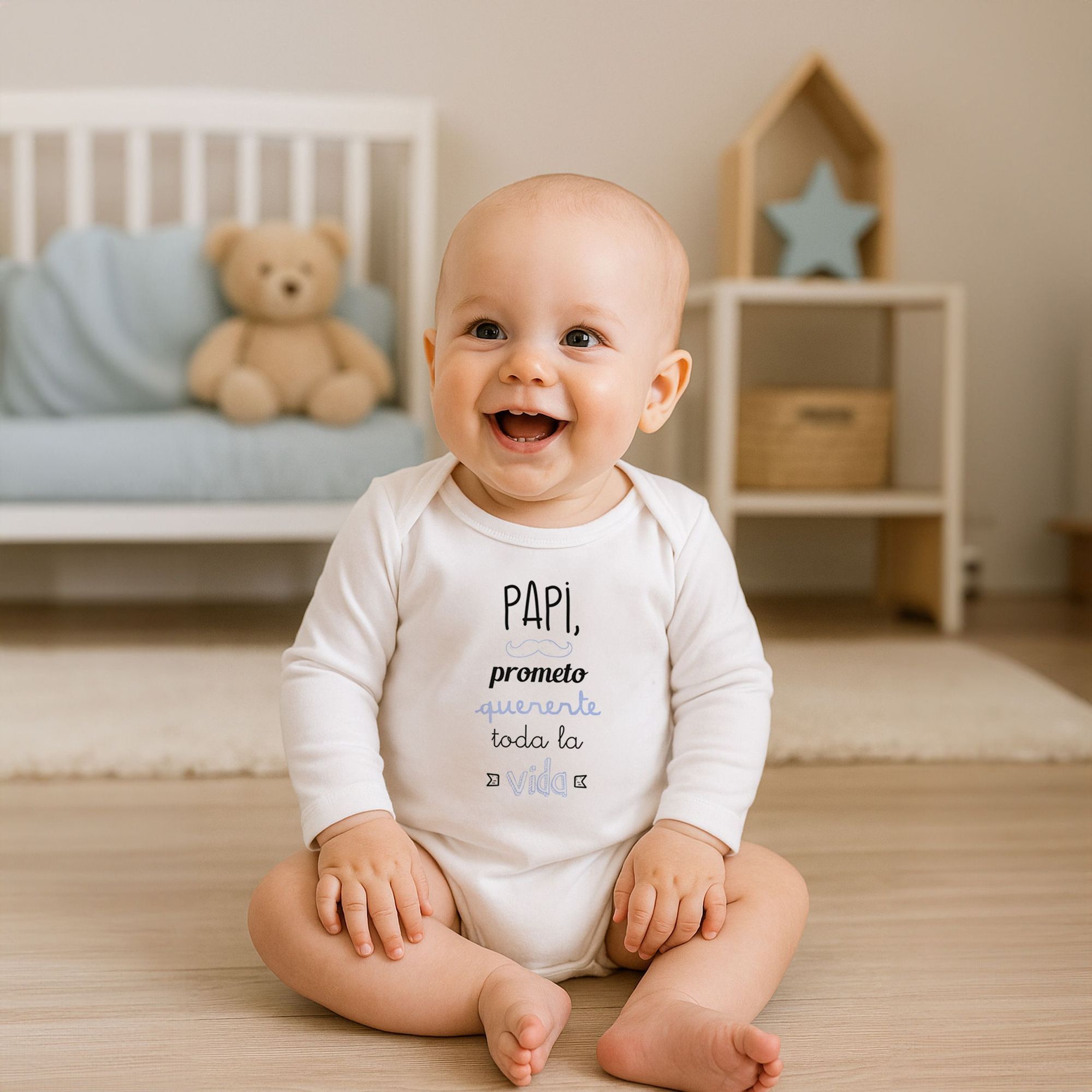 Body bebé manga larga frases americano