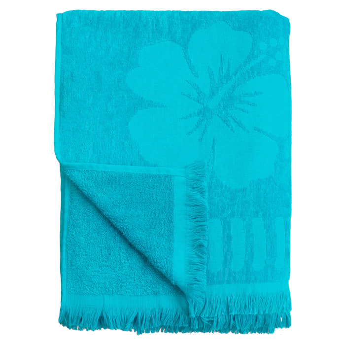 Serviette de plage éponge velours Jacquard ciselée - Cayman - 140x180cm - 340g/m²