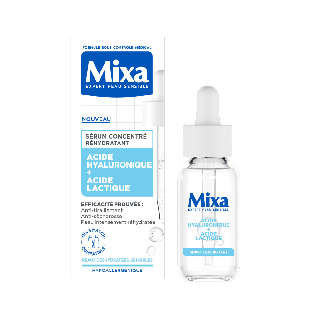 image-Mixa Sérum Concentré Réhydratant à l'Acide Hyaluronique et Acide Lactique 30ml