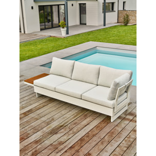 MINERA - Salon de jardin d'angle 6 places - Gris