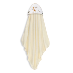 Capa Baño 1X1 Mod Jirafa Savanna Estampado+ Gorro Beig
