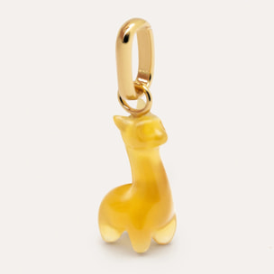 Charm Llama Stone Plata Baño Oro