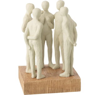 J-Line Figurine Groupe de Personnes Debout - polyrésine - blanc cassé/naturel