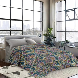 INTRECCI Piumino Singolo, 170 x 260 cm, Piumino Ecologico, Caldo, Invernale, 300 g/m², Anallergico e Antiacaro, Made in Italy, Lavabile in Lavatrice, Soffice, Morbido. Fantasia: Arabesque