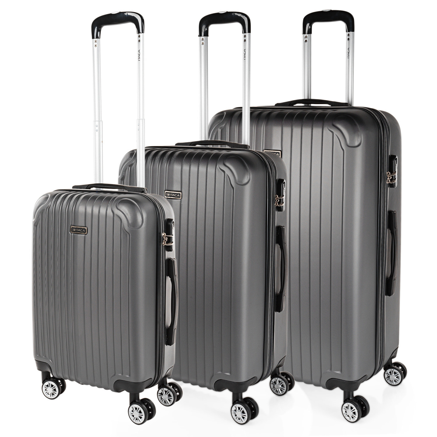 Maleta Itaca Sevron Set De 3 Unidades Antracita