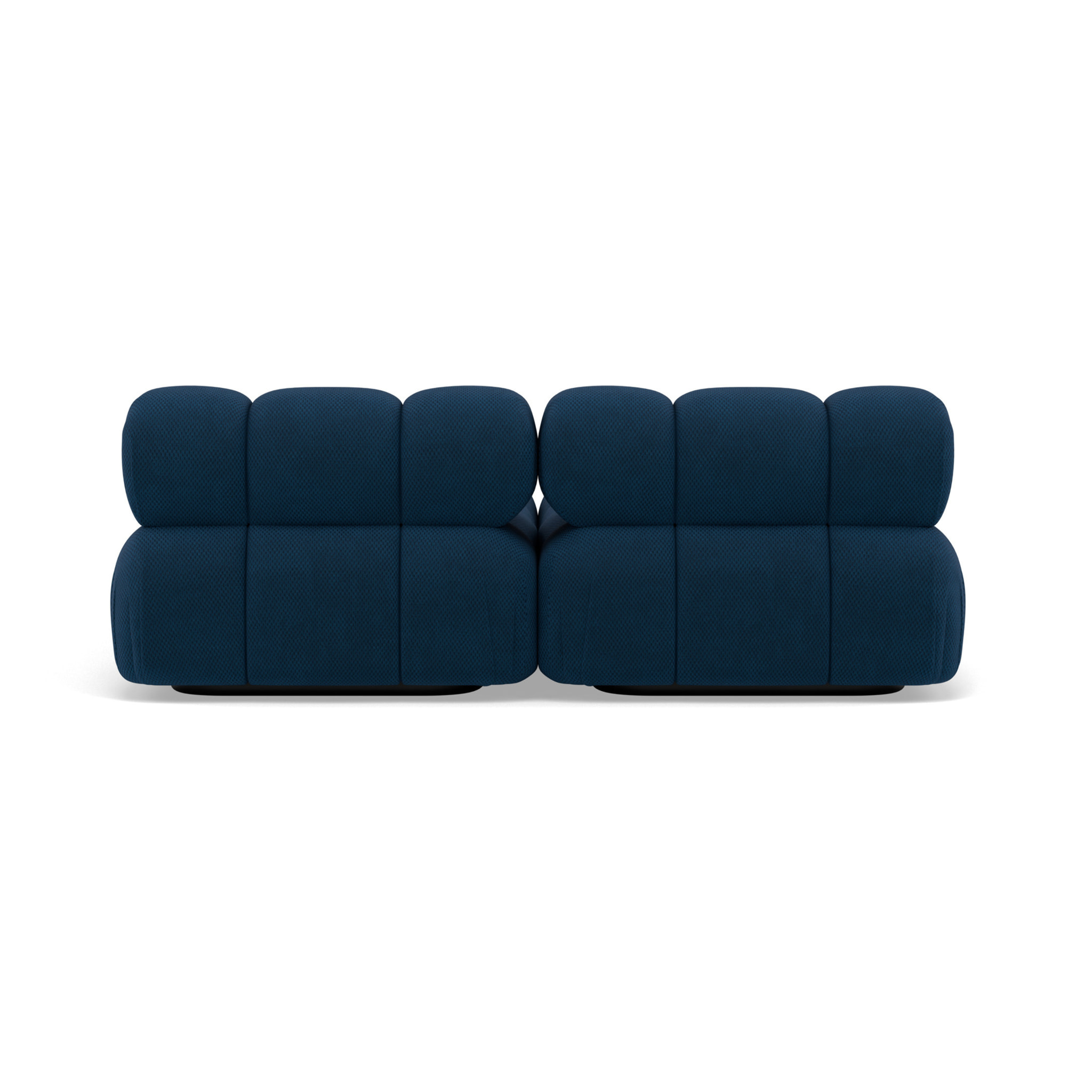Ruby - canapé droit 4 places avec double méridienne - assise profonde - en velours texturé - Bleu