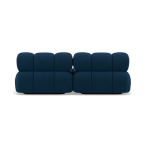 Ruby - canapé droit 4 places avec double méridienne - assise profonde - en velours texturé - Bleu