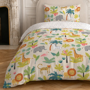 Parure housse de couette coton multicolore