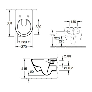 Pack WC sans bride Subway 2.0 avec abattant frein de chute + bâti Viconnect PRO + plaque Chromé mat