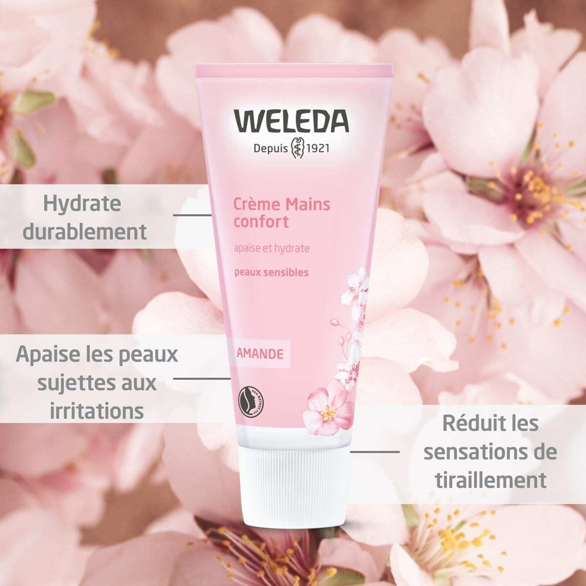 WELEDA - Duo Crème Mains Apaisante -  Peaux sensibles - Apaise et hydrate - Vegan* - Certifié Natrue**- Tube 50 ml  x 2