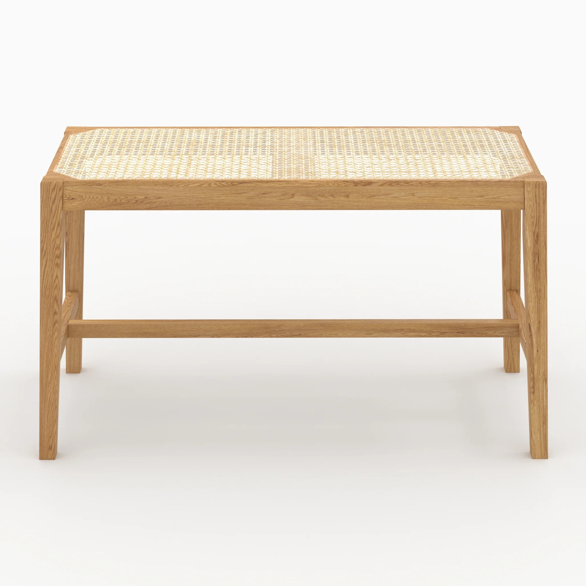 Banc 2 places en bois de chêne massif et cannage - Kappa