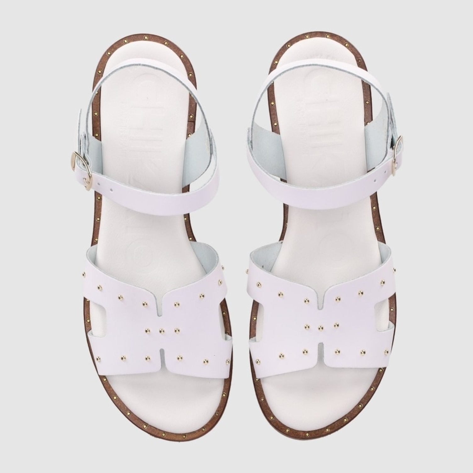 Sandalias de Piel - Blanco - Tacón: Bajo