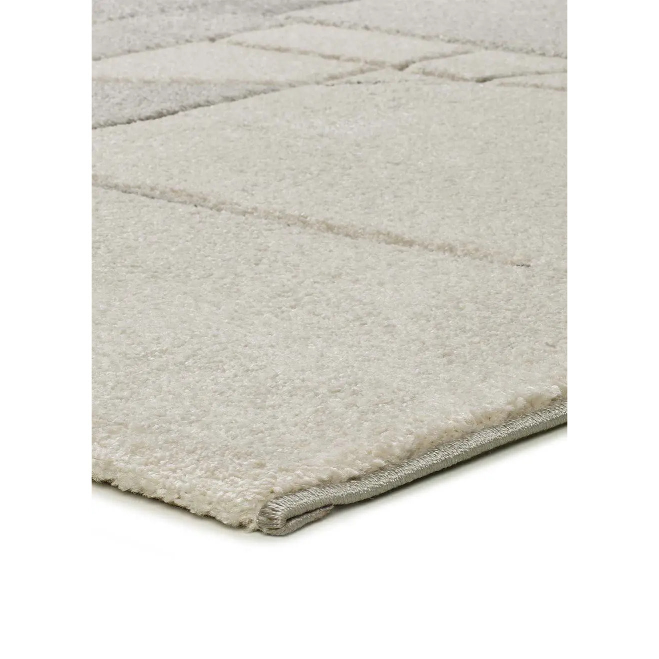 LENA Alfombra geométrica con lí­neas en tonos crema, varias medidas disponibles