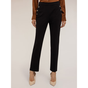 Motivi - Pantalones regular con motivo de ojales - Negro