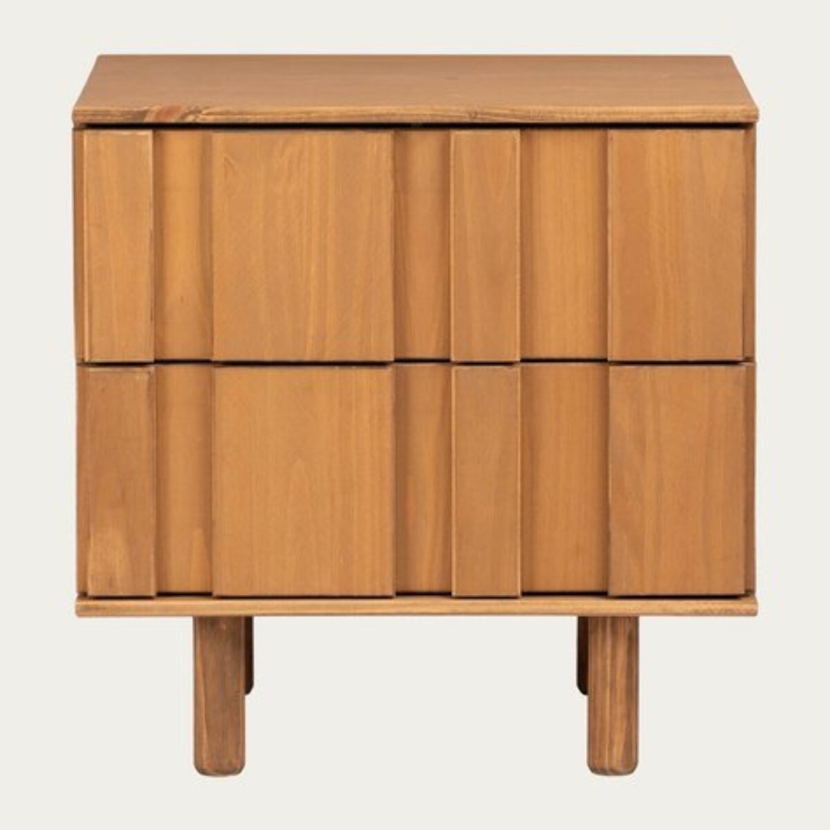 Table de chevet Sandoli -bois massif d'araucaria-couleur nogal 60 x 60 x 45 cm