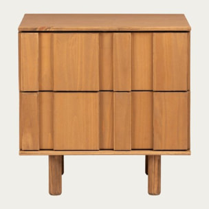 Table de chevet Sandoli -bois massif d'araucaria-couleur nogal 60 x 60 x 45 cm