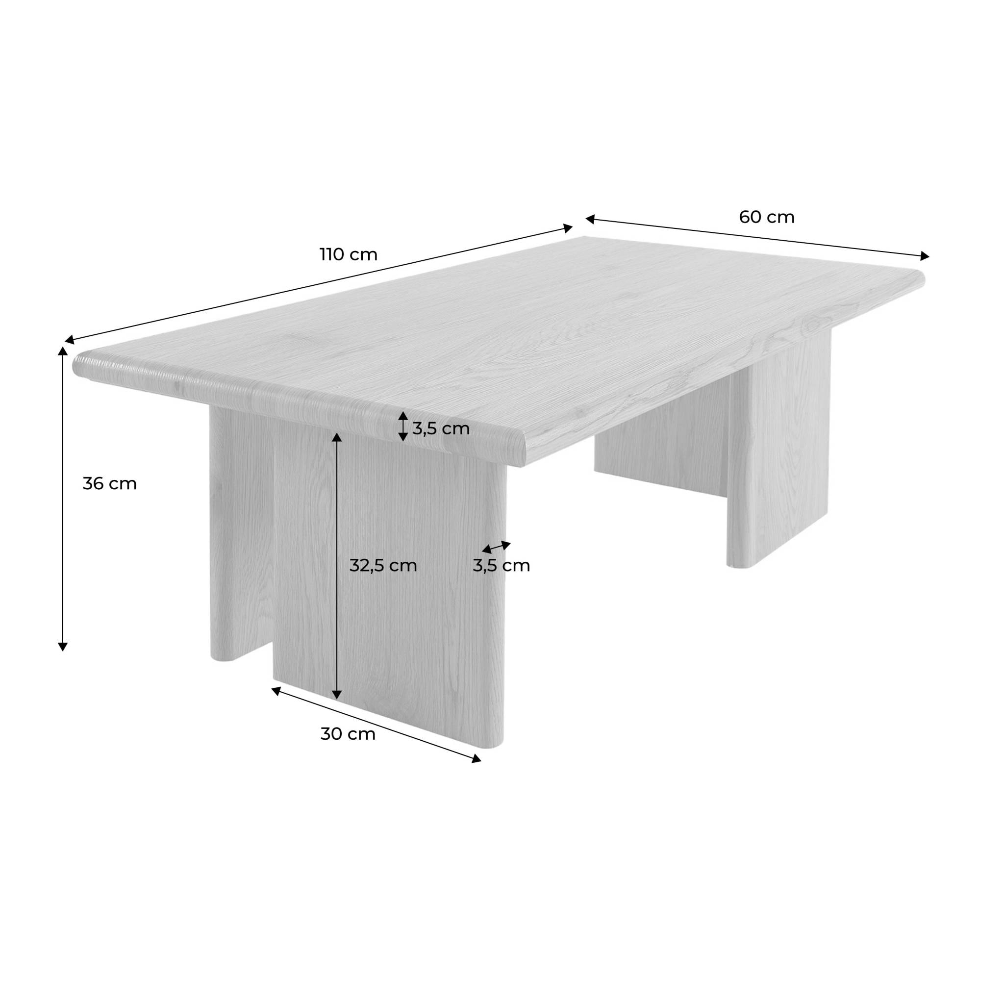 Table basse rectangulaire MDF effet travertin