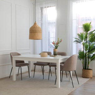 Chaise rembourrée Leivar -tissu. pieds métalliques-couleur beige 48 x 86 x 54 cm