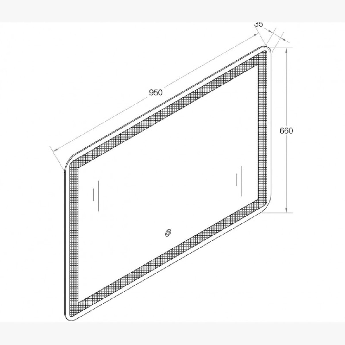 Miroir salle de bain lumineux 95 x 66 cm