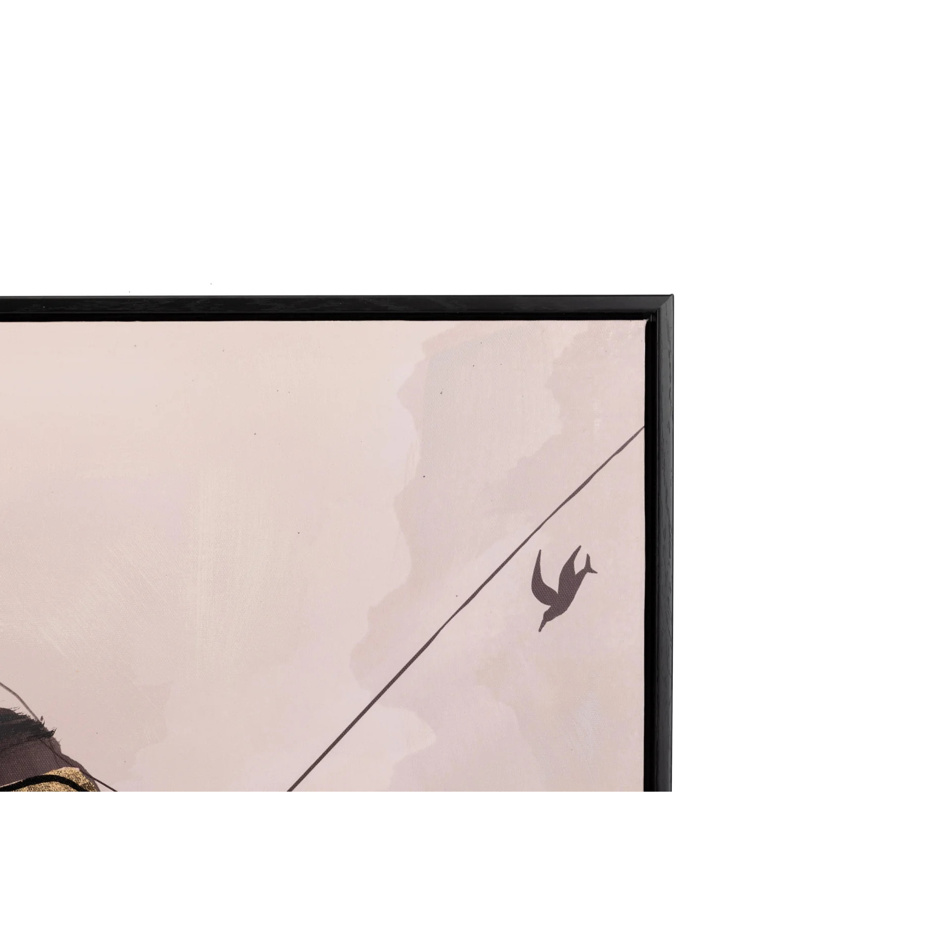 Cuadro Mujer Con Marco Negro 80x3,5x120 Cm