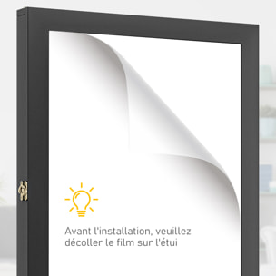 Frame box T-frame cadre pour maillot porte acrylique doublure interne feutre dim. 71L x 7l x 89H cm noir