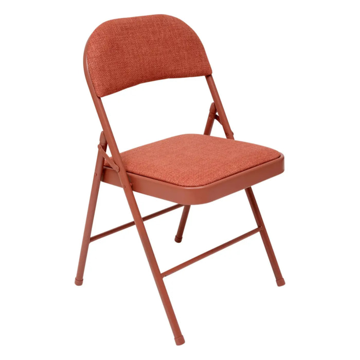 Chaise Flexy Plus en tissu chiné rose foncé
