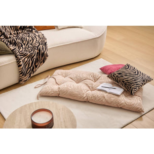 Coussin de sol Tigris beige lin 120x60cm