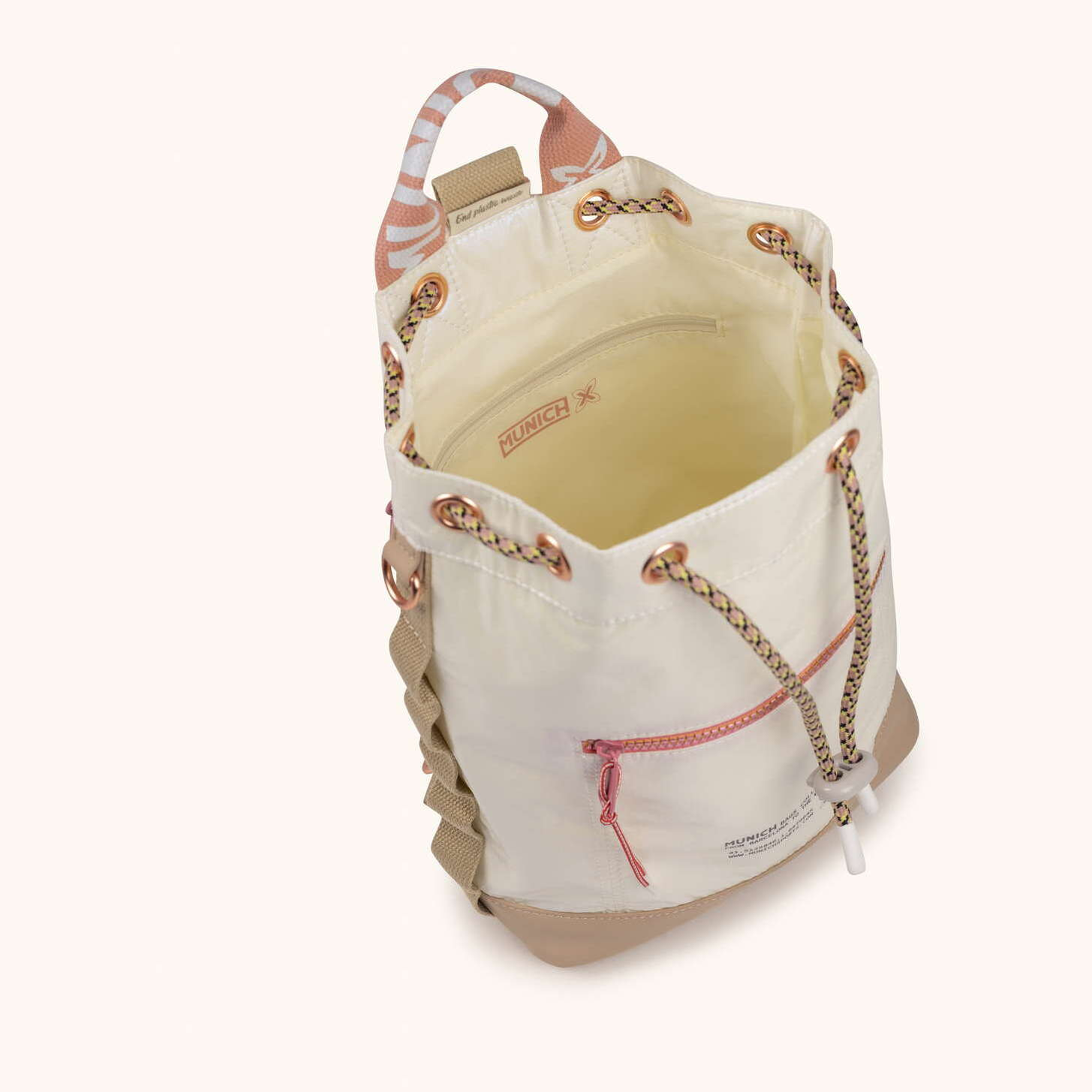 Mochila Saco Adaptable en Poliamida Reciclada DEEP RECYCLED DRAWSTRING BACKPACK HONEY