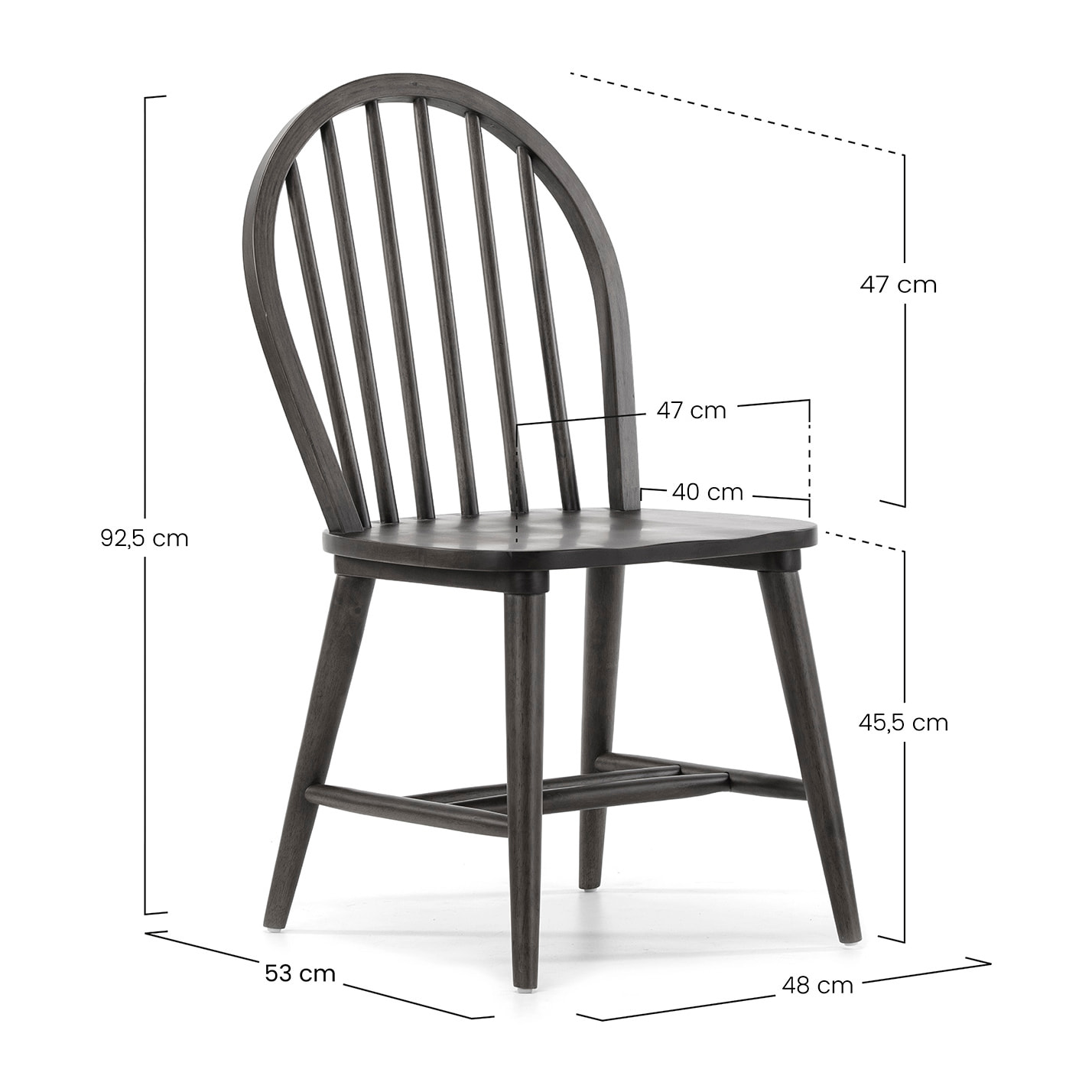 Juego de mesa 80x80 cm y 4 sillas de comedor Clarck