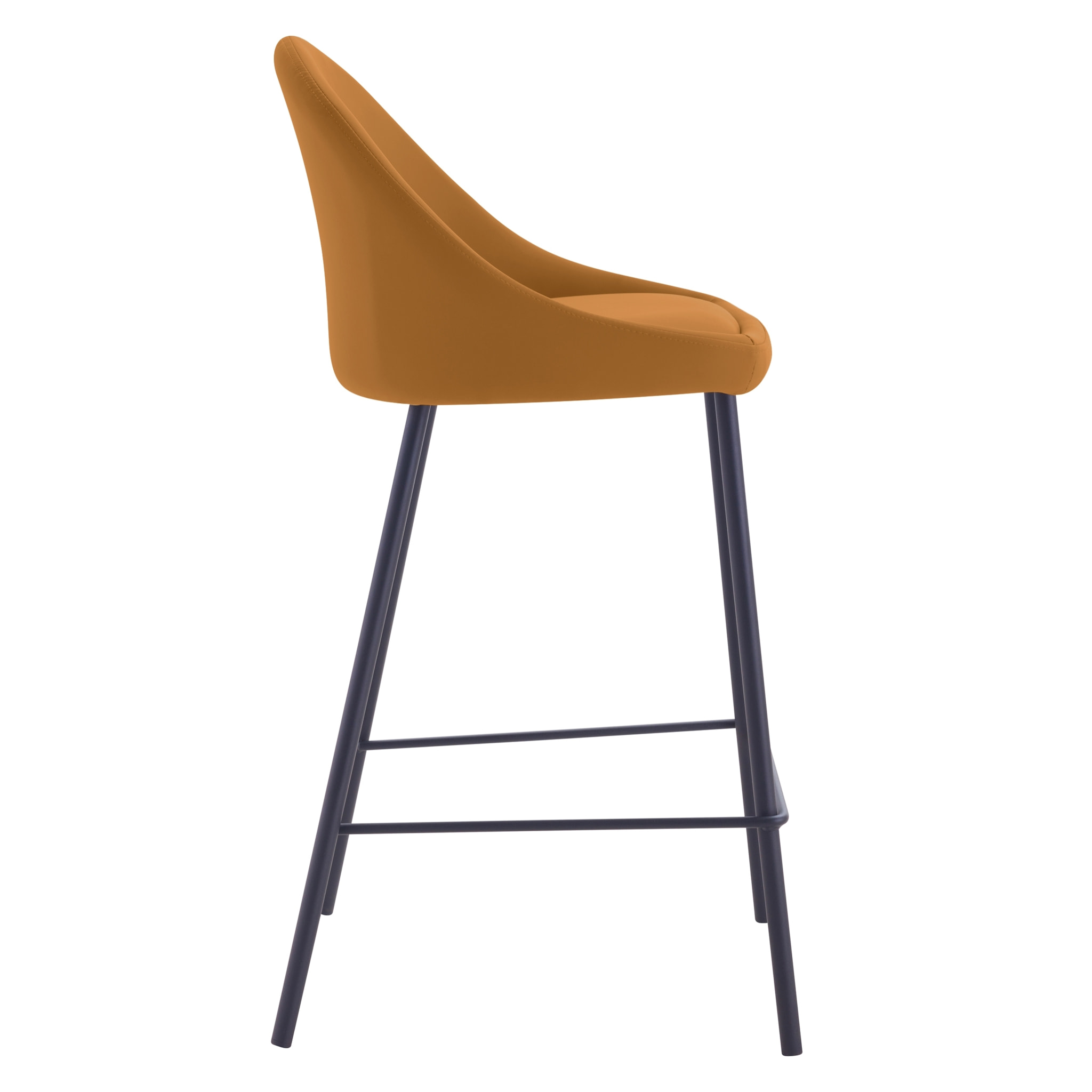 Lot de 2 chaises pour îlot central 65 cm en cuir synthétique cannelle - Misty