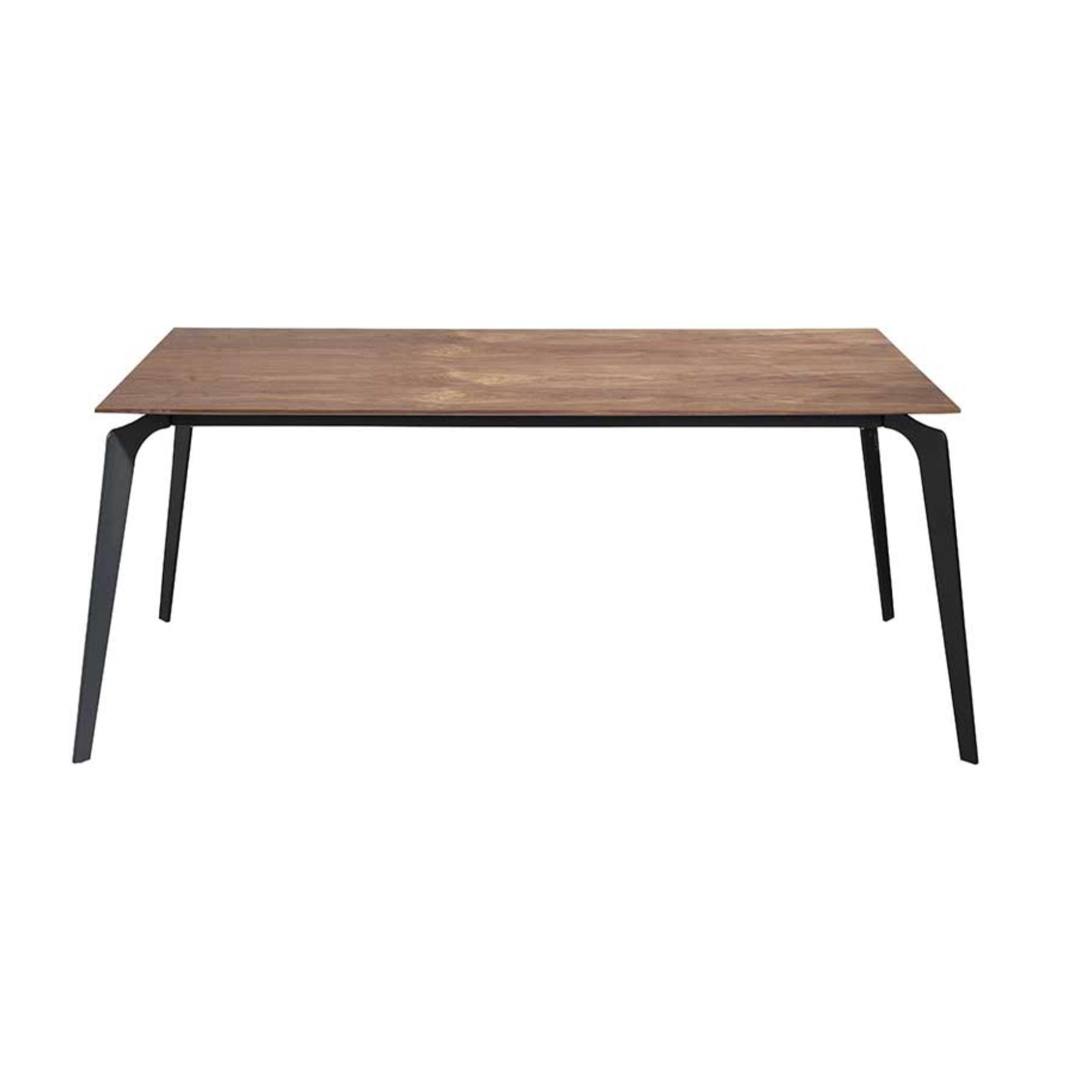 Mesa de comedor fija ZEUS - nogal y negro - 180x90x75cm