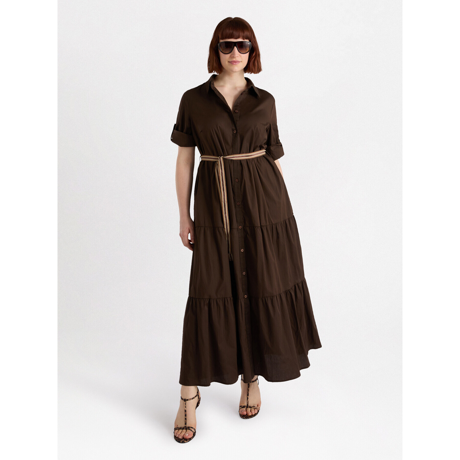 Fiorella Rubino - Vestido camisero largo - Marrón