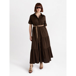 Fiorella Rubino - Vestido camisero largo - Marrón