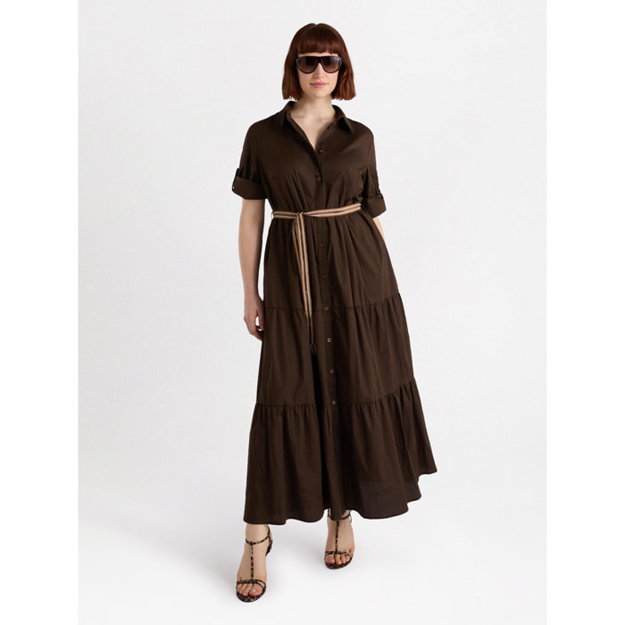 Fiorella Rubino - Vestido camisero largo - Marrón