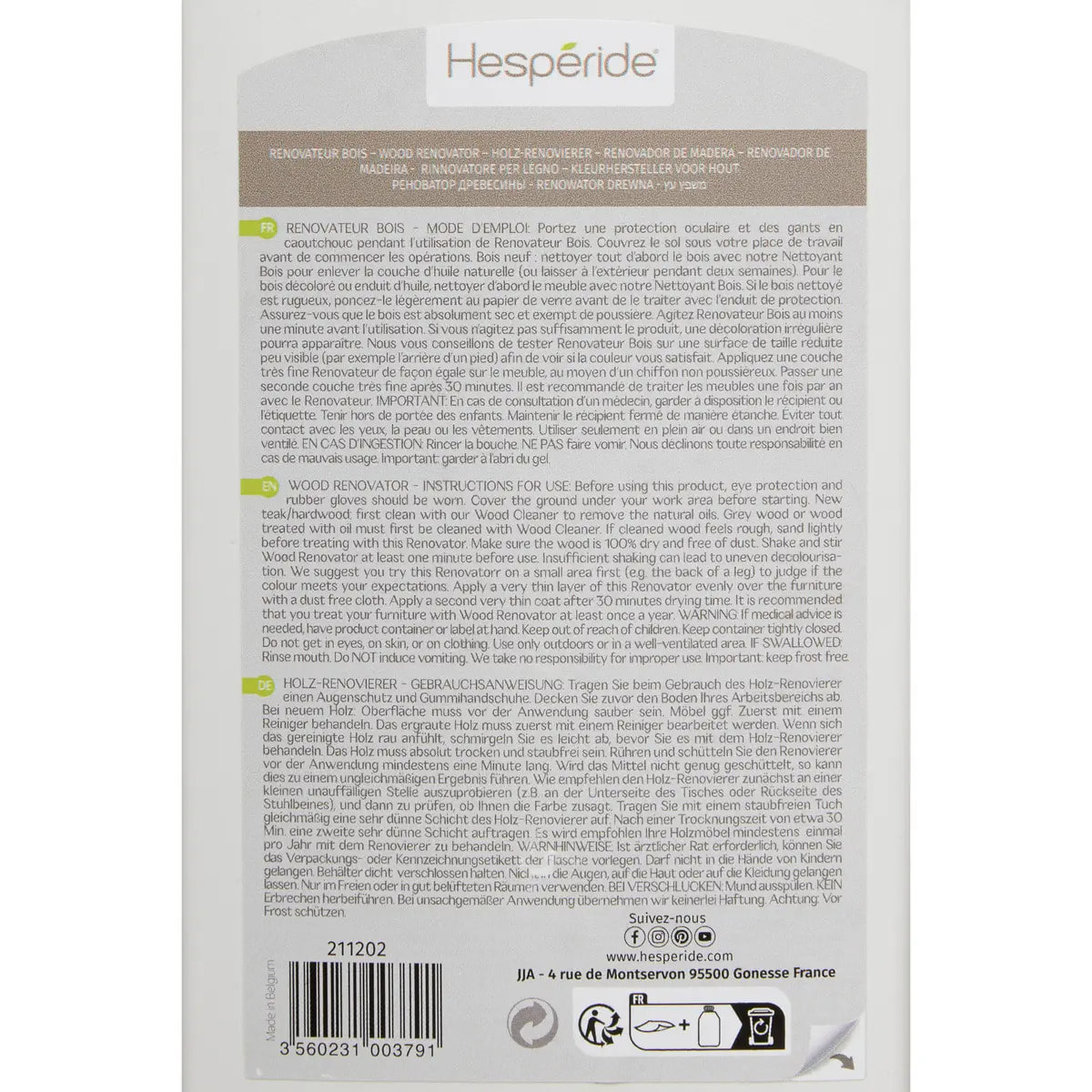 Rénovateur de couleur bois exotique finition Lin doré 1L