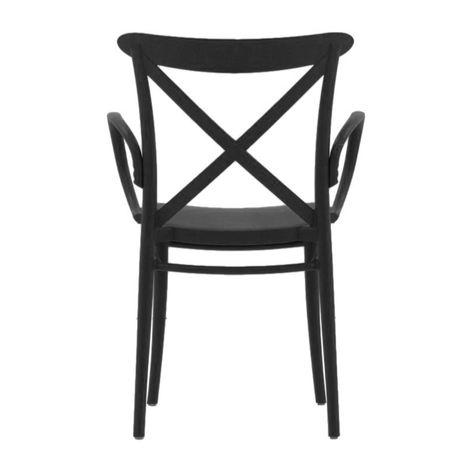 Set di 2 sedie RIO in polipropilene antracite con braccioli, impilabili