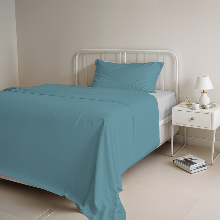 COMPLETO LETTO NATURAL COLOR, 100% COTONE - SINGOLO