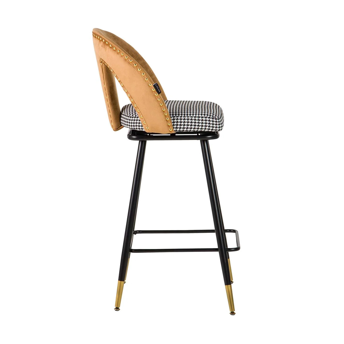 Taburete Bar Velvet Amarillo Harbor 46x53x106 Cm